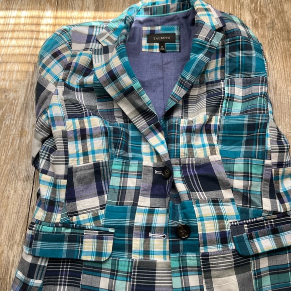 Blue patchwork blazer - Picture 3 of 5